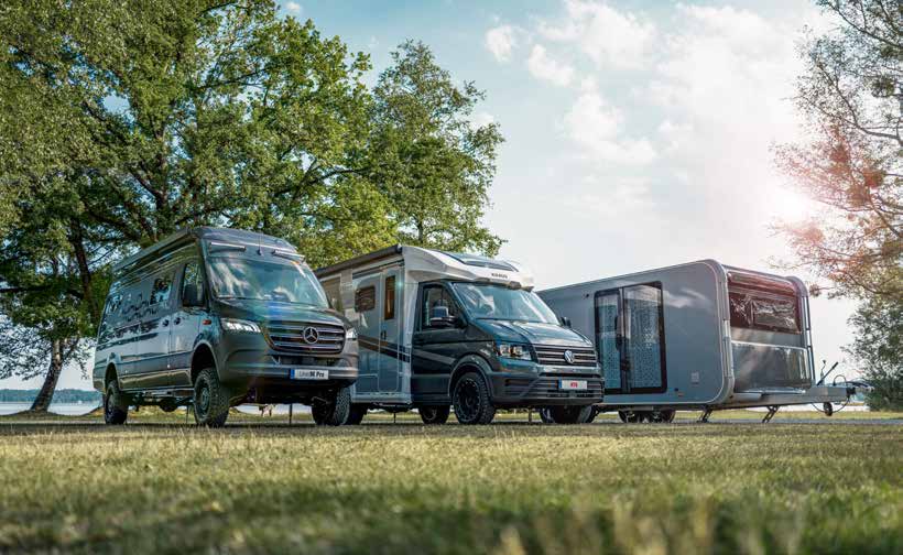 Campers, campervans en caravans met hydraulische levelsystemen